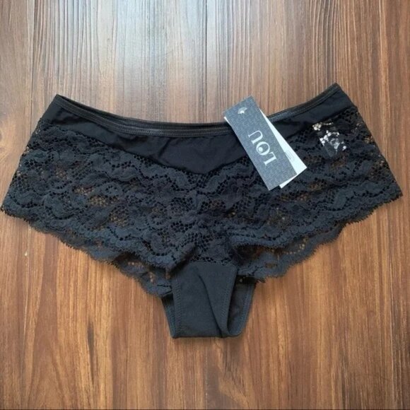 Black Sheer Lace Hipster Panty NWT - Size Small - Lou Paris - Picture 1 of 7